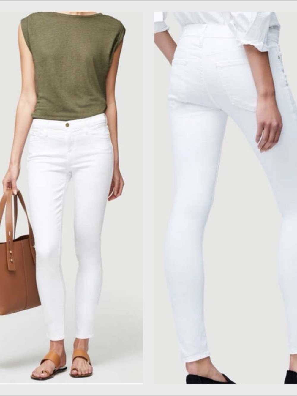 New Frame Denim Le Skinny De Jeanne In White New With Out Tags
